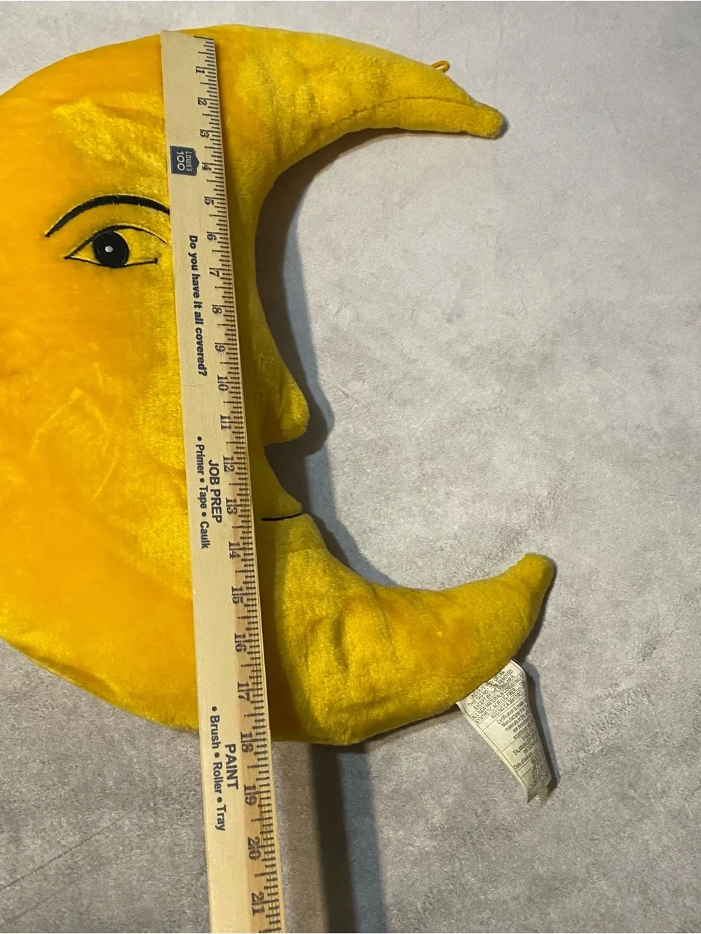 VTG 90s Salamander Graphix Crescent Moon Wall Plush Pillow Yellow Celestial Face